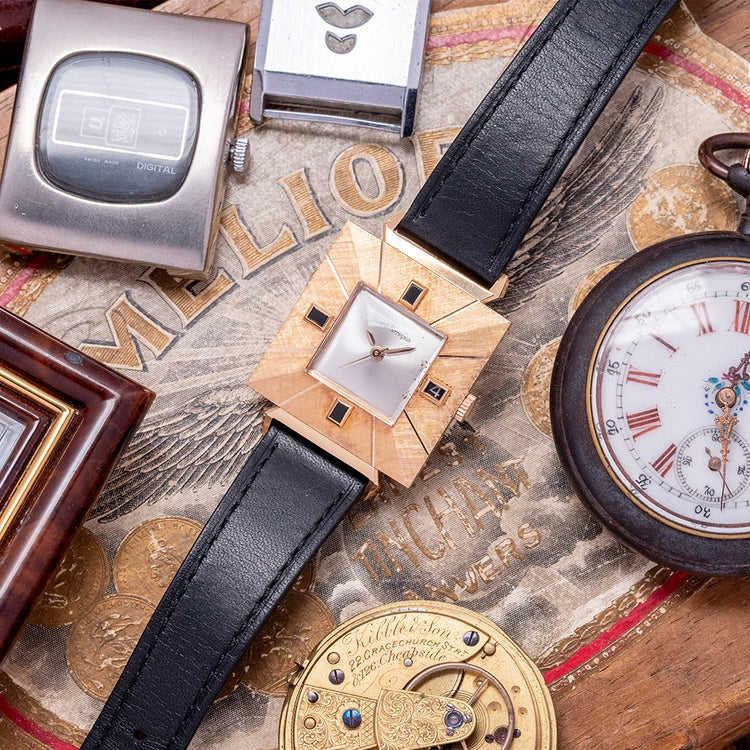 1960s Girard-Perregaux 18ct Pink Gold Square Art-Deco Auto