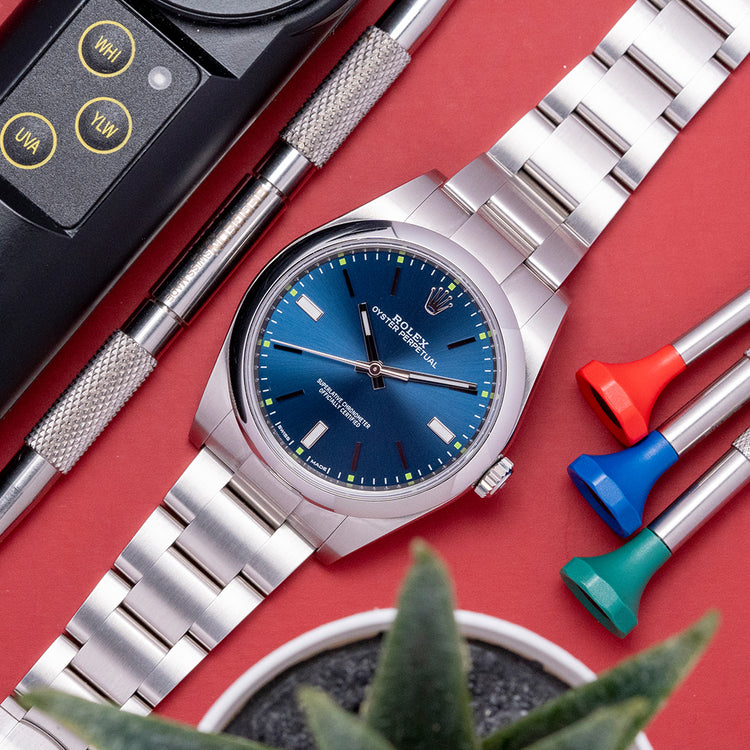 2018 Rolex Oyster Perpetual 39mm Blue Dial 114300
