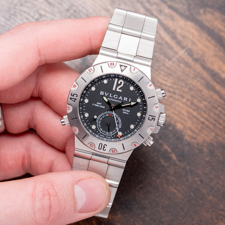 2000s Bulgari Diagono Scuba GMT Automatic 38mm SD38S GMT