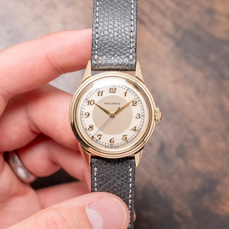 1950s Movado 14K Gold 'FB' Case 'Calatrava' Manual 261 31.5mm