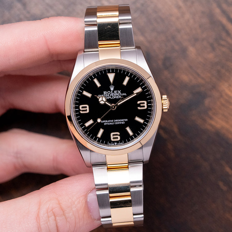 2021 Rolex Explorer I 36mm Steel & Gold 124273