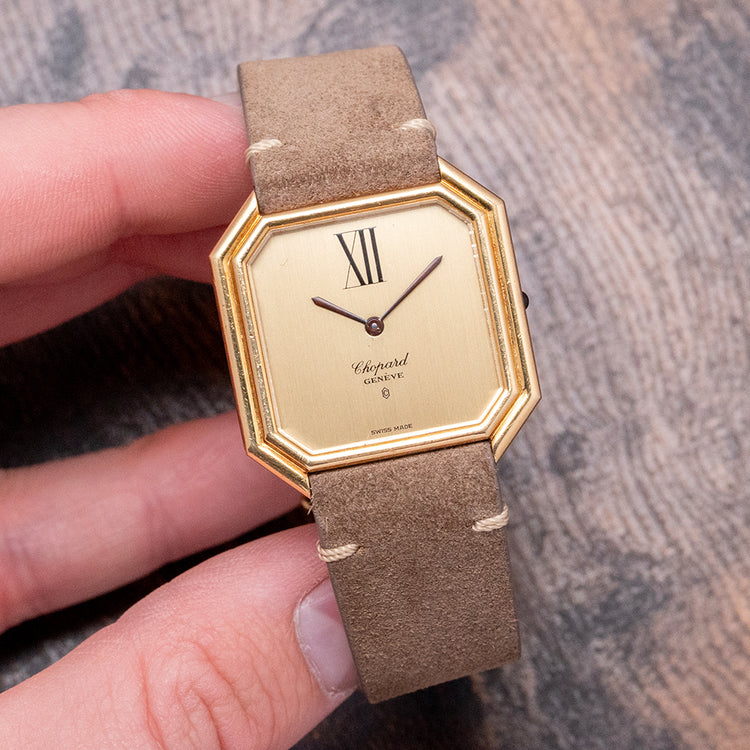 1980s Chopard Geneve 18ct Gold Stepped Case 31x32mm 2147