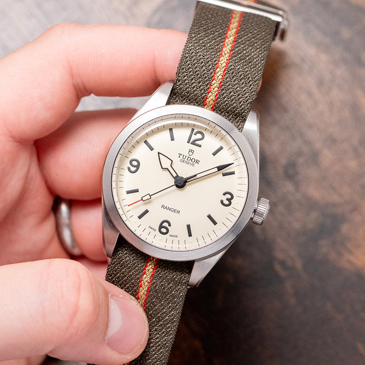 2025 Stickered Tudor Ranger 39mm Beige Dial on Tudor NATO 79950