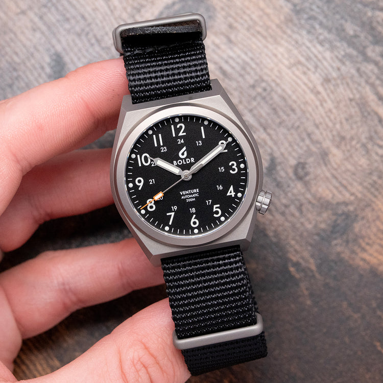 2021 Boldr Venture Automatic Carbon Black Titanium 38mm