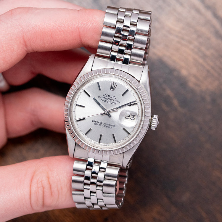 1965 Rolex Datejust 36mm Engine Turned Bezel 1603