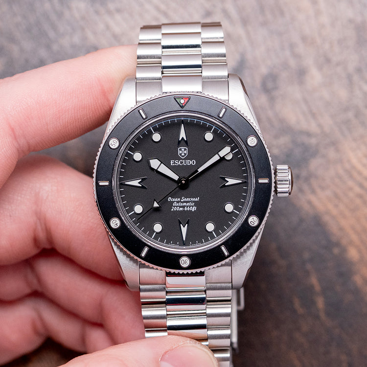 2025 Escudo Ocean Seacrest Preto Auto Black 39mm Diver
