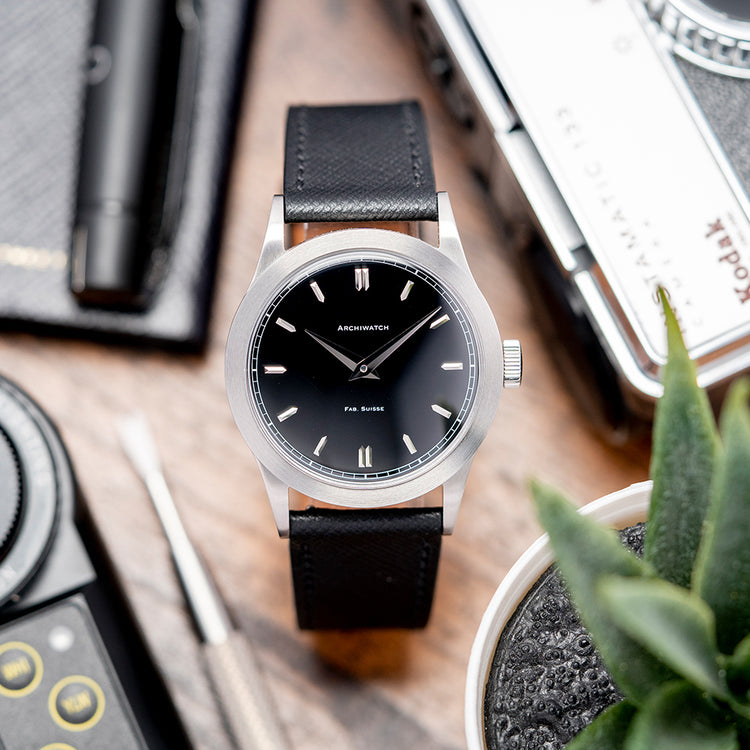 2023 Archiwatch "Original" 2525-1 Glossy Black Dial 36mm