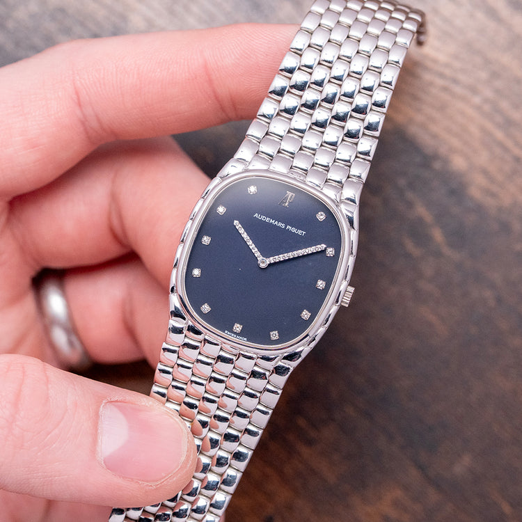 1980s Audemars Piguet Cobra 18ct White Gold Diamond Hands 28mm