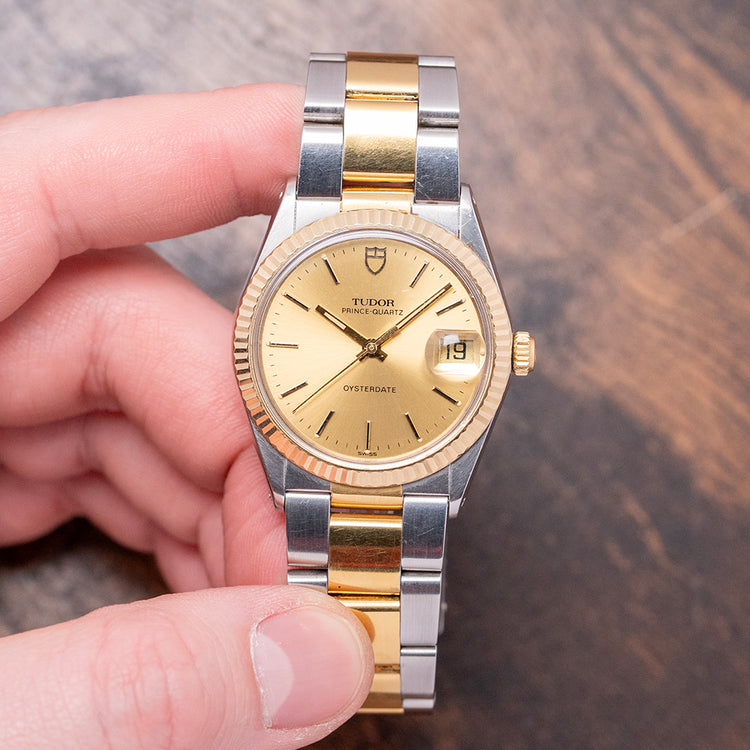 1980s Tudor Prince-Quartz Oysterdate 34mm 91513