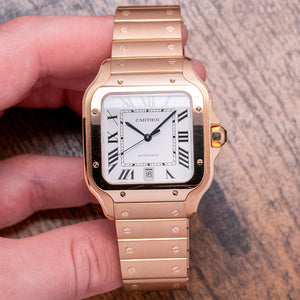 2022 Cartier Santos de Cartier 18ct Rose Gold Large Model WGSA0018