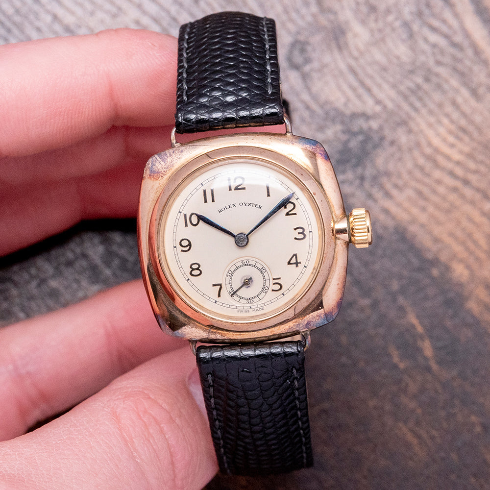 1934 Rolex Oyster 9ct Gold Cushion 678 - Main Image