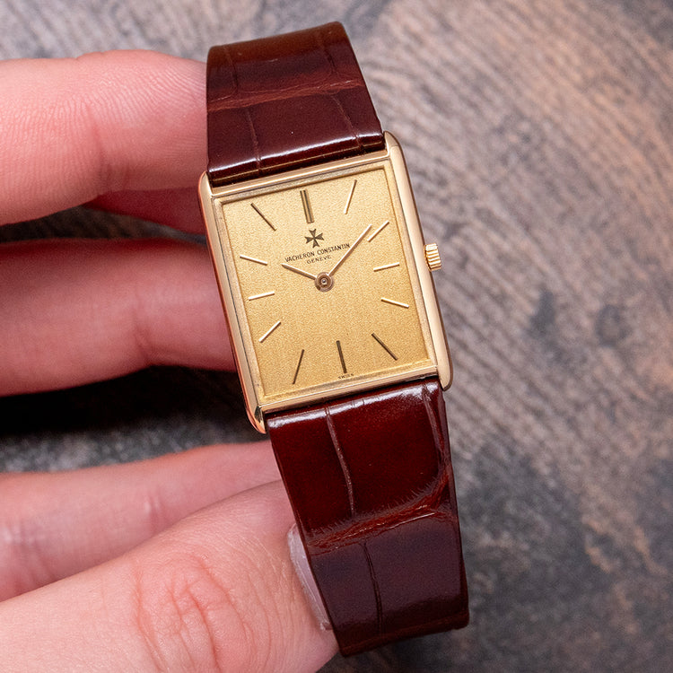 1970s Vacheron Constantin 'Tank' 18ct Gold 33201 23x28mm
