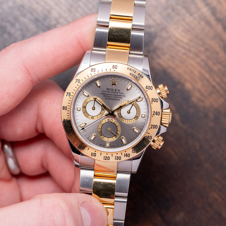 2002 Rolex Daytona Steel & Gold 'Slate' Dial 40mm Unpolished 116523