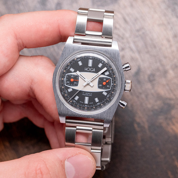 1960s HOGA/Vulcain "Surfboard" Chronograph Valjoux 7733 35.5mm