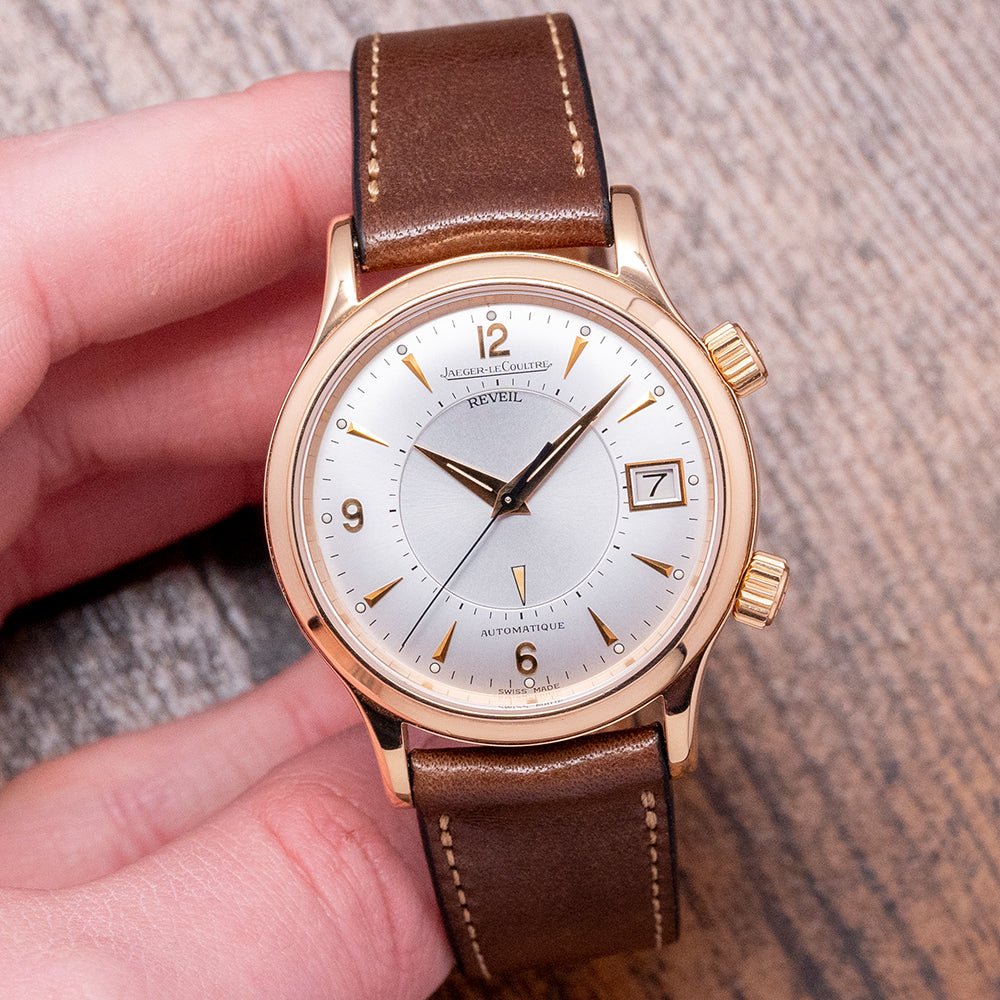 2000s Jaeger LeCoultre Reveil Alarm 18ct Rose Gold 141.2.97