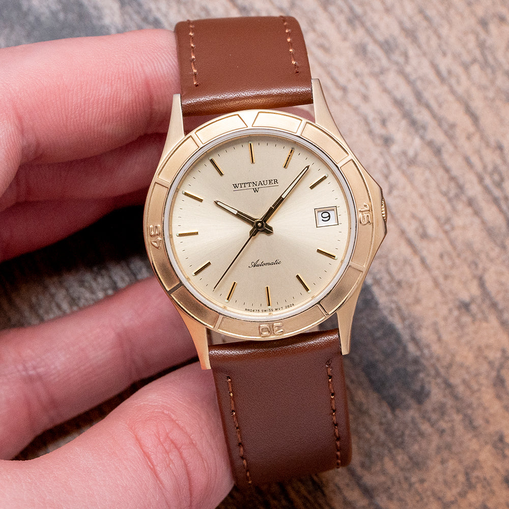 1990s Wittnauer Automatic ETA 2824-2 36mm Gold Plated