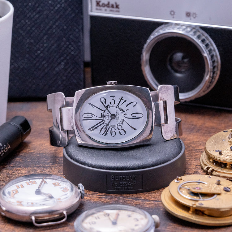 Ladies 1960s "RB" .925 Sterling Silver Bangle Watch