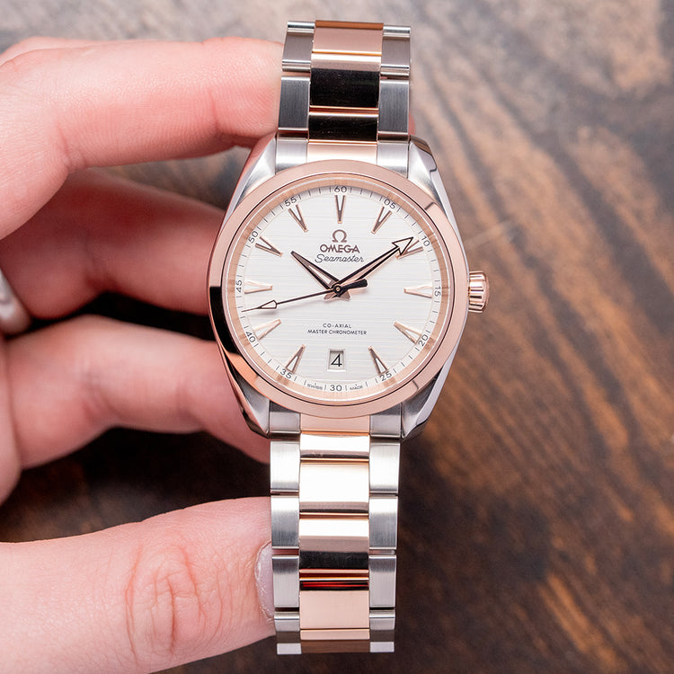 2019 Omega Seamaster Aqua Terra Silvery Dial 38mm Steel & Gold