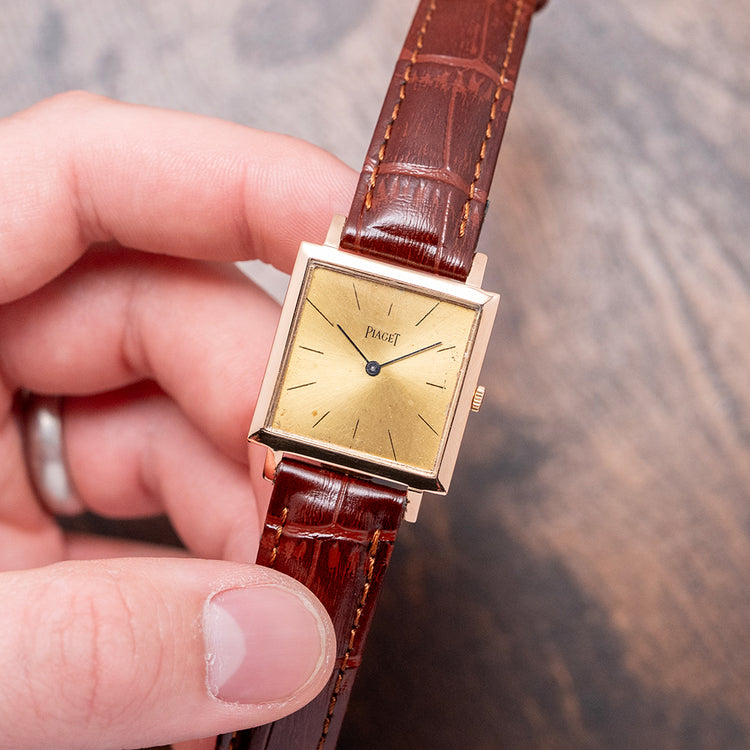 1960s Piaget 18ct Pink Gold Square Manual 25mm 901