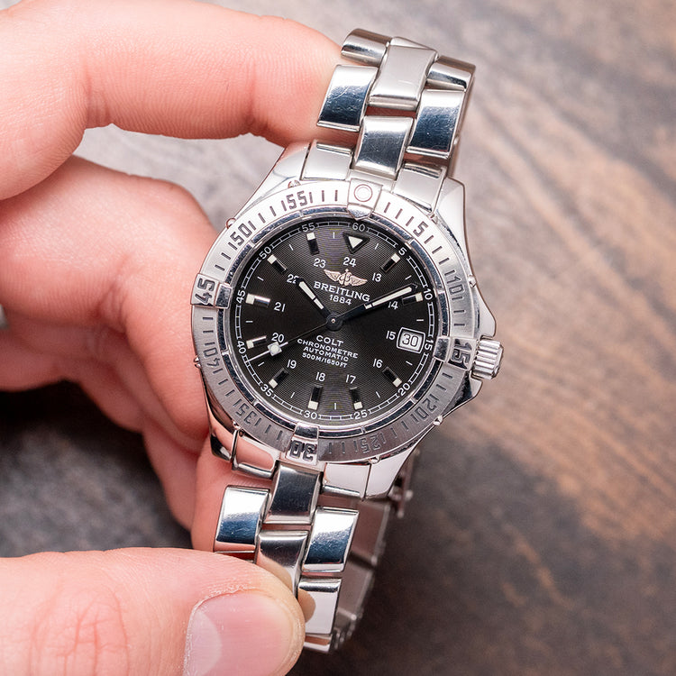 2000s Breitling Colt Automatic Black Dial 38mm A17350