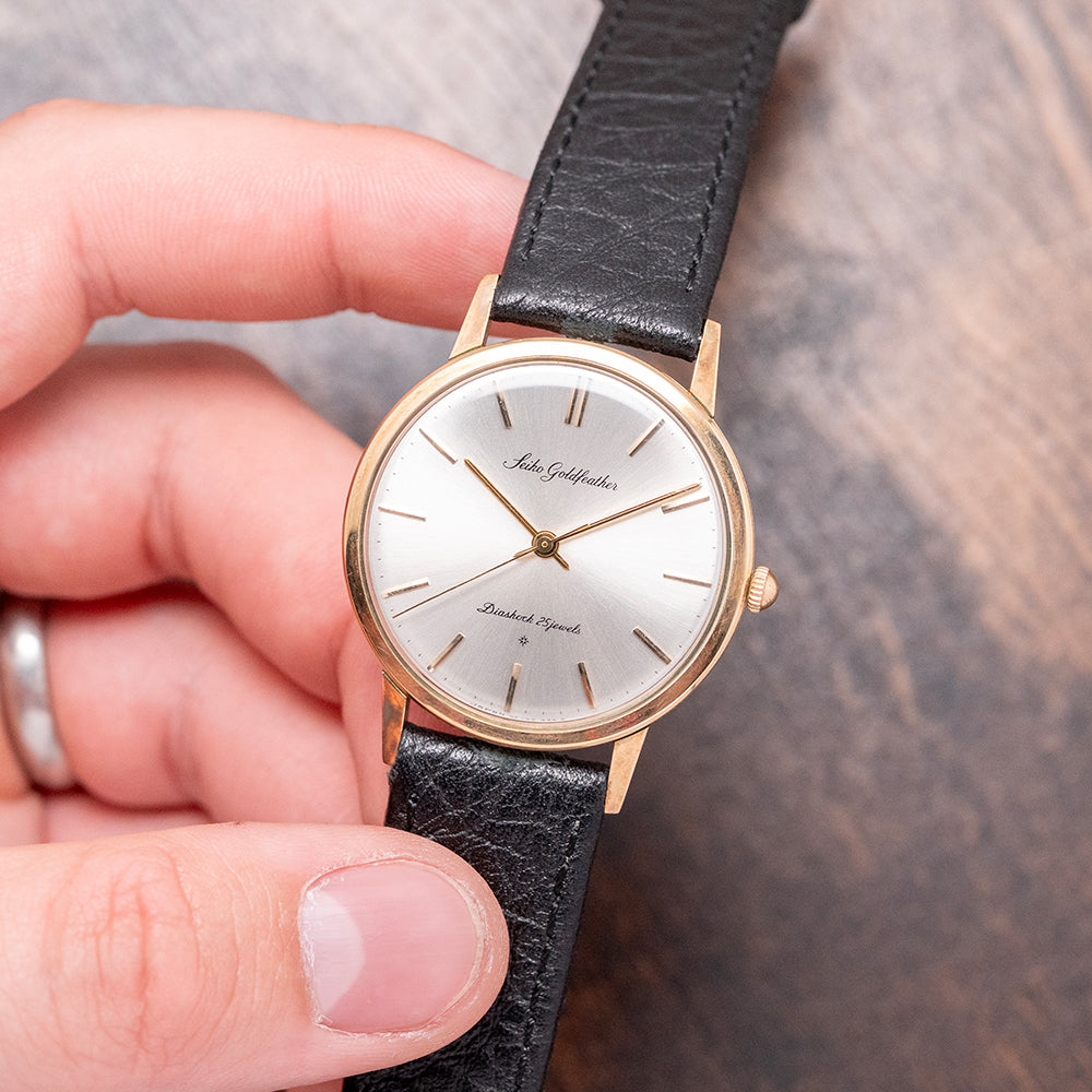 腕時計 Seiko goldfeather Diashock TWENTY-FIVE 25 Jewels 14K GOLD