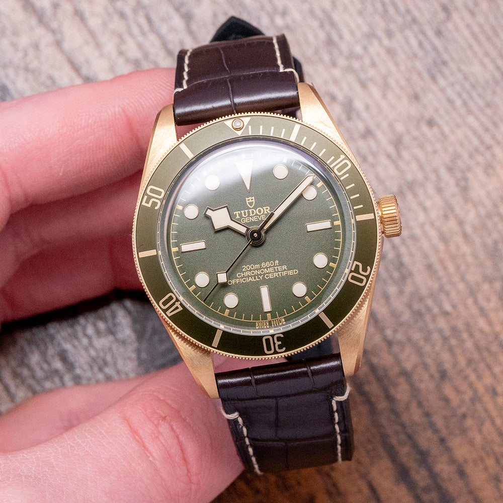 2021 Stickered Tudor Black Bay 58 18ct Gold Green Dial 79018V