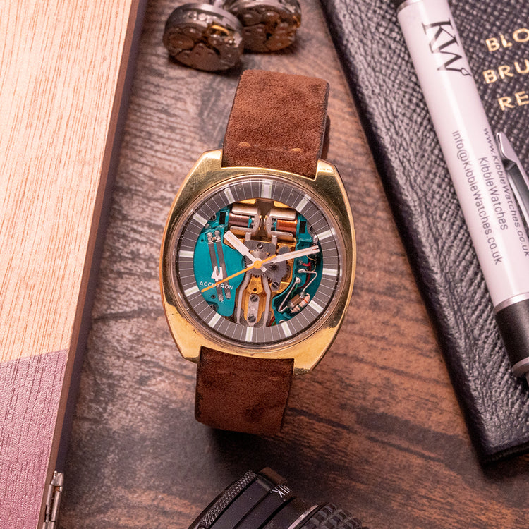 1970 Bulova Accutron Spaceview 214 Gold-Plated 37.5mm