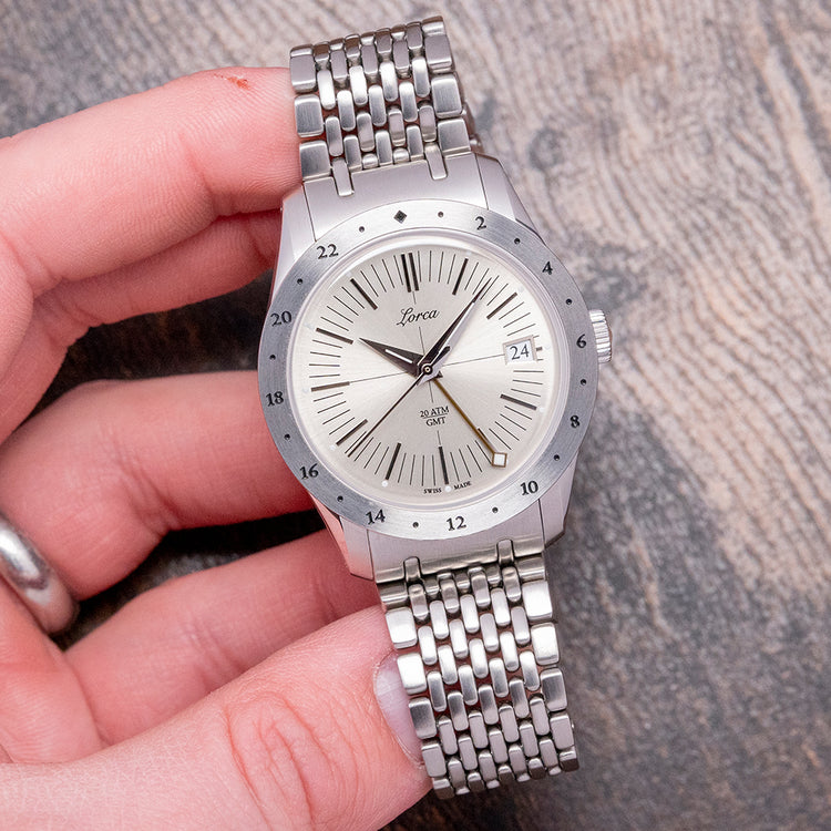2024 Lorca Model No.1 GMT Silver Dial on Bracelet 36mm