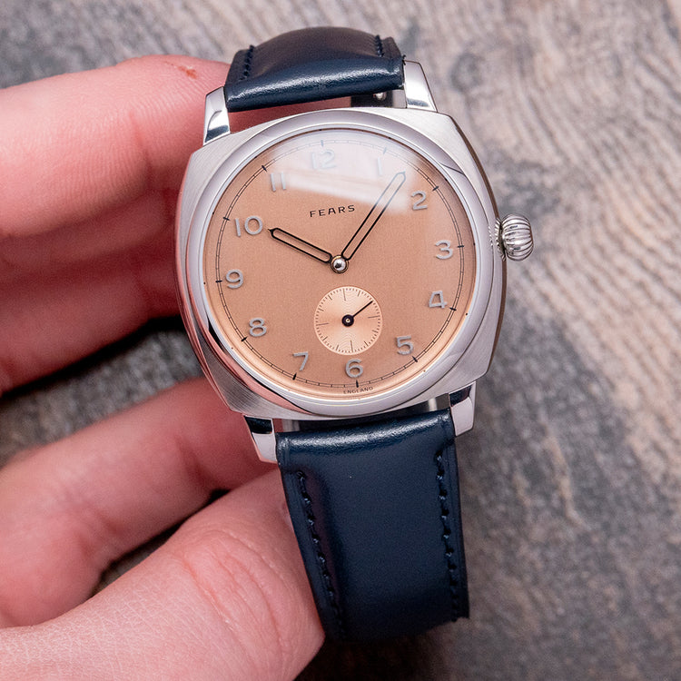 2022 Fears Brunswick Salmon Dial 38mm Exhibition Back