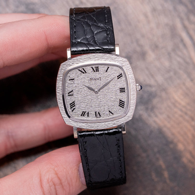 1970s Piaget Black Tie Emperador TV 18ct White Gold 9434