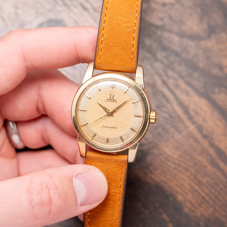 1954 Omega Seamaster Automatic Waffle Gold Capped 34mm 2846-3 SC