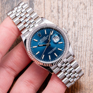 2021 Rolex Datejust 36mm Blue Dial Jubilee & Fluted 126234