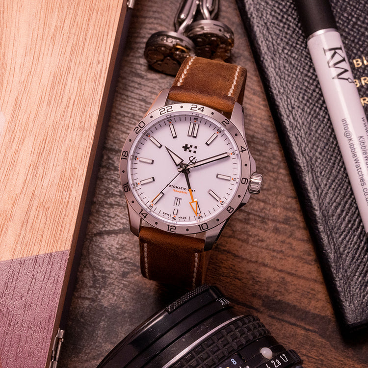 2022 Christopher Ward C63 Sealander GMT White on Strap