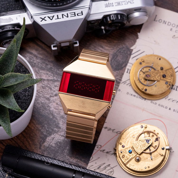 2022 Yema LED Yellow Gold Plated Retro YMHF1575-1AM