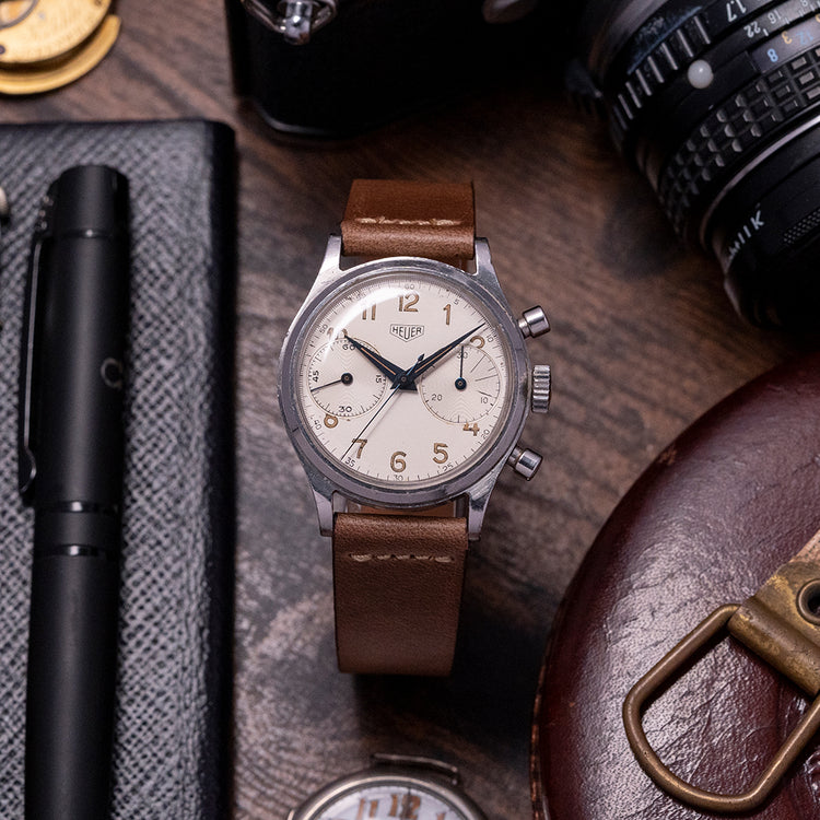 1950s Heuer Chronograph 35mm Stainless Steel 68952