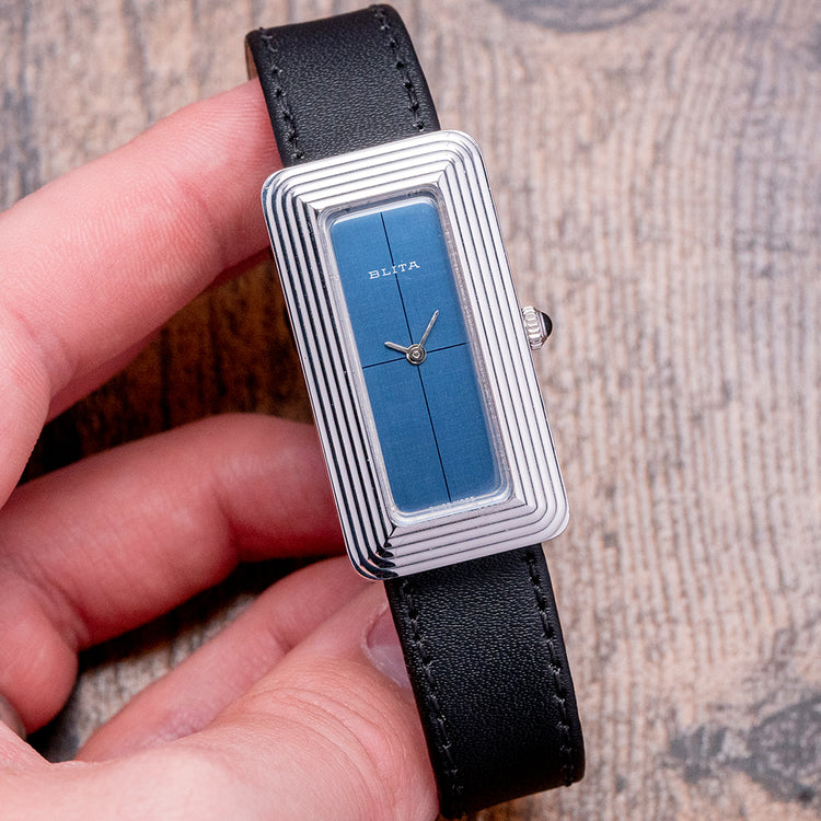 1970s Near New Old Stock Blita Blue "Cristallor" Mechanical