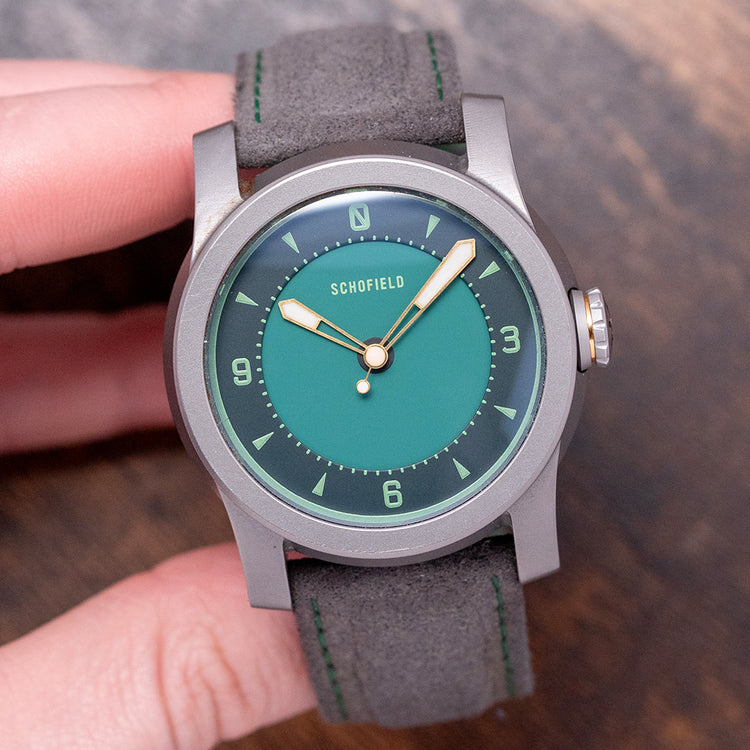 2020 Schofield Strange Lights Not Quite Green Titanium 44mm