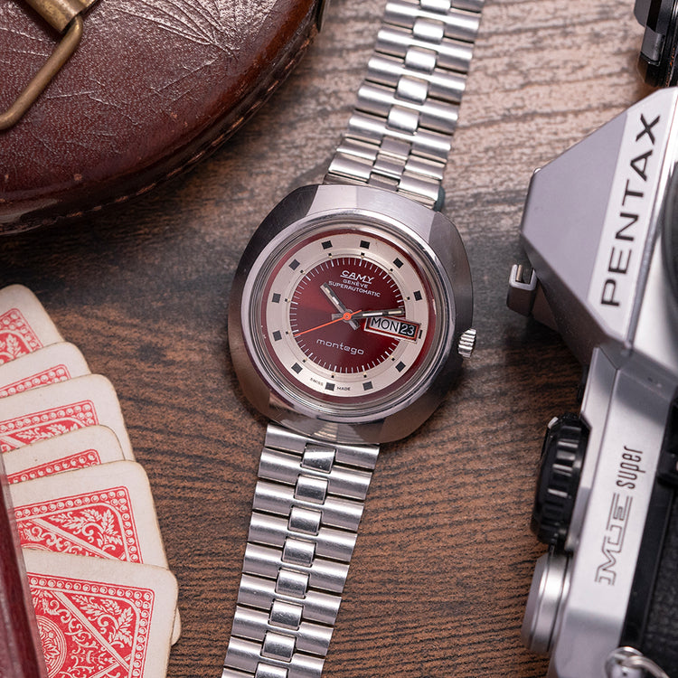 1970s CAMY Superautomatic Montego Red ETA 2789