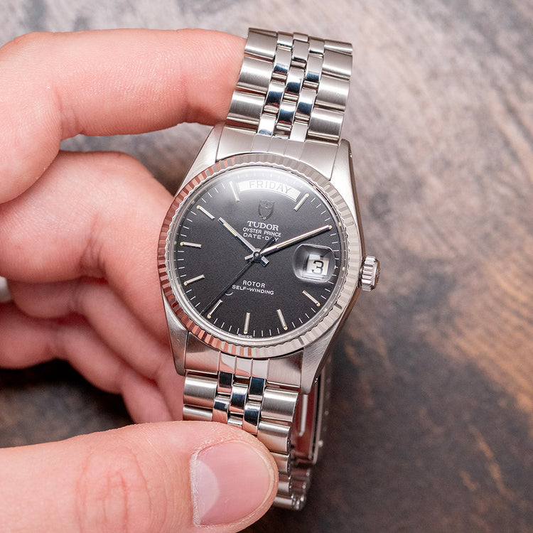 1989 Tudor Oyster Prince Date-Day 36mm Black on Bracelet