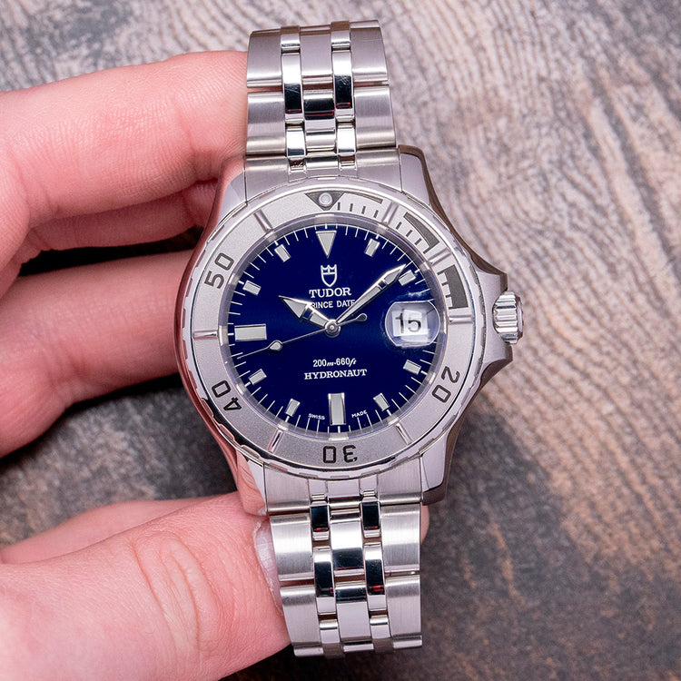 2000s Tudor Prince Date Hydronaut Blue Dial 41mm 89190P