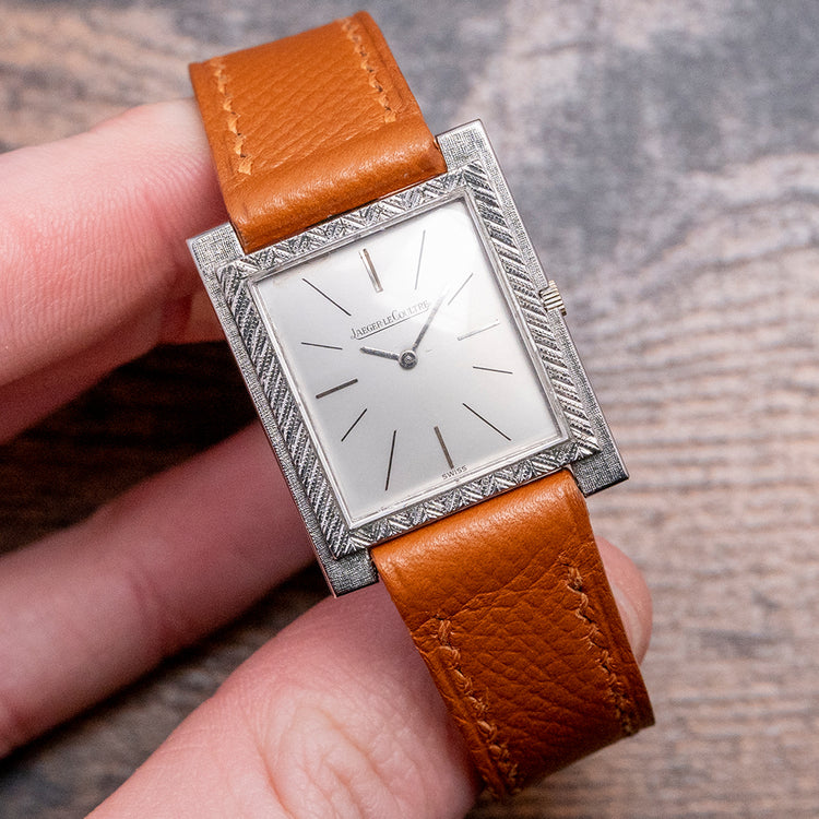 1970s JLC 'Tank' 18ct White Gold Textured 25x30.5mm 4421