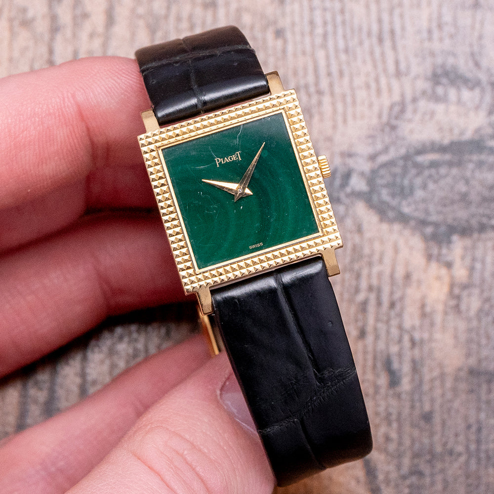 1980s Piaget Malachite Dial 'Tank' Cal 9P 23x30mm 9357