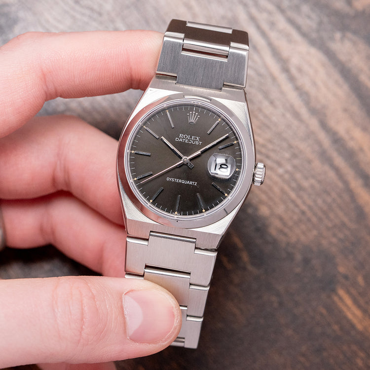 1978 Rolex Datejust Oyserquartz Black Dial 36mm 1st Series 17000