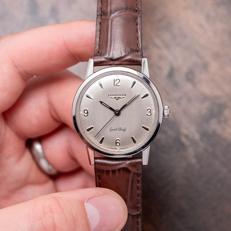 1967 Longines Sport Chief Manual 34mm Box & Papers 7272-4