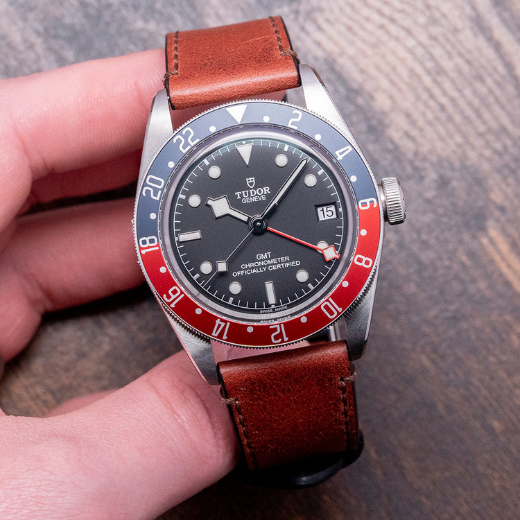 2019 Stickered Tudor Black Bay GMT 41mm on Strap 79830RB