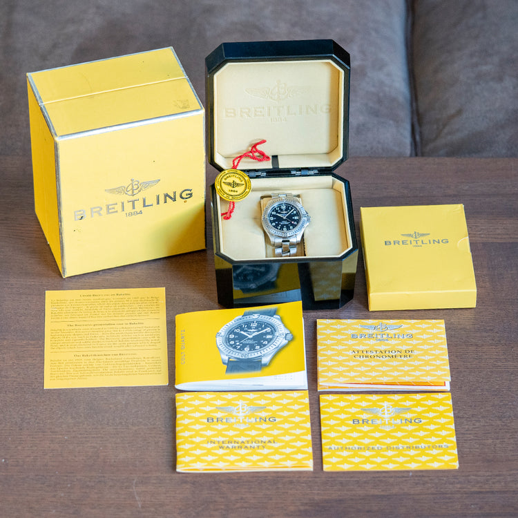 2004 Breitling Colt Quartz Black 38mm A74350 Box & Papers