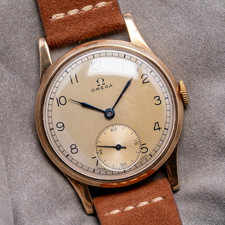 1947 Omega 9ct Gold Cal. 30T2 "Lemon Dial" 33mm