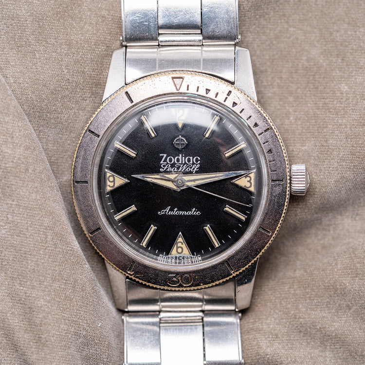 1950s Zodiac Sea Wolf Automatic 35mm on Bracelet 702-916