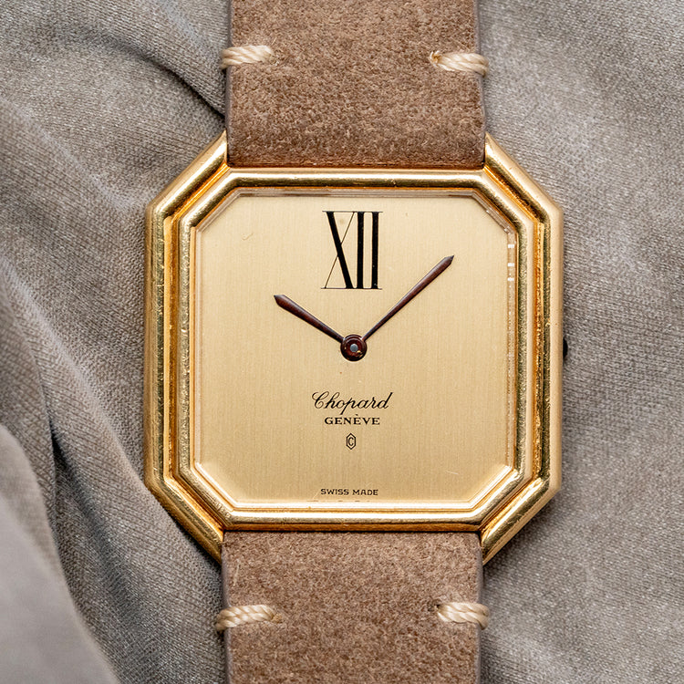 1980s Chopard Geneve 18ct Gold Stepped Case 31x32mm 2147