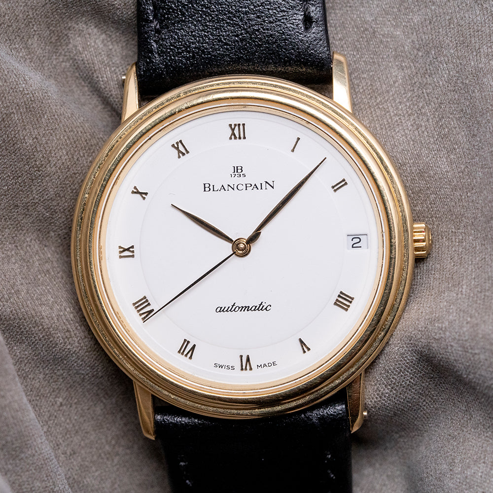 1990s Blancpain Villeret Automatic Date 34mm 18ct Gold